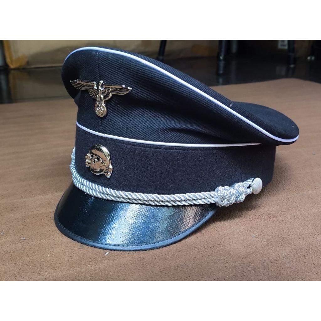 Visor Cap Kanvas Repro German WWII WW2 Algemeine SS (Include Pin)