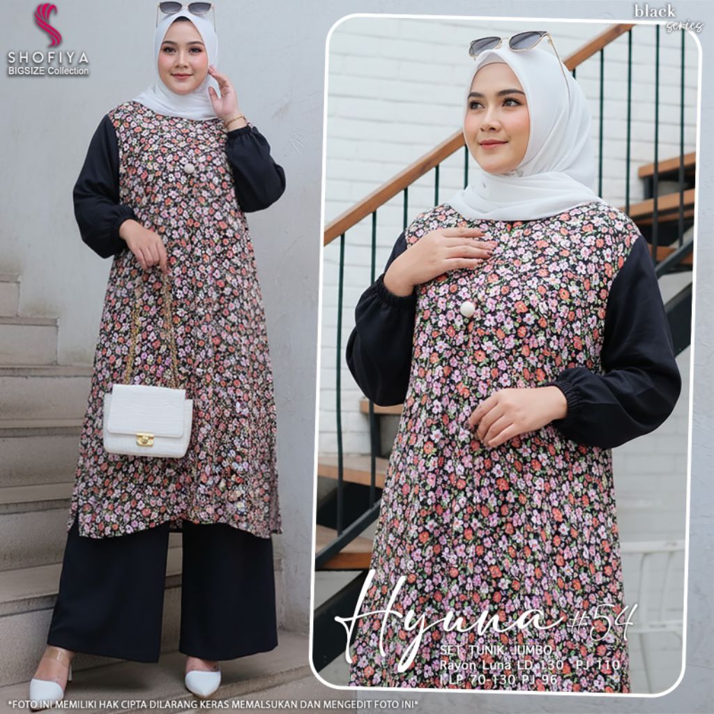 (NEW) SETELAN WANITA FASHION MUSLIM // WURY - HYUNA ONE SET LD-130 & LD - 110  BY SHOFIYA BIG SIZE