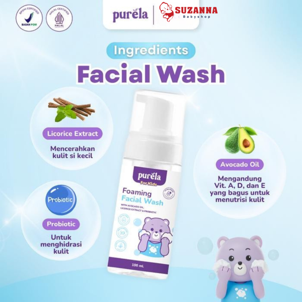 PURELA Foaming Facial Wash / Sabun Cuci Muka Anak