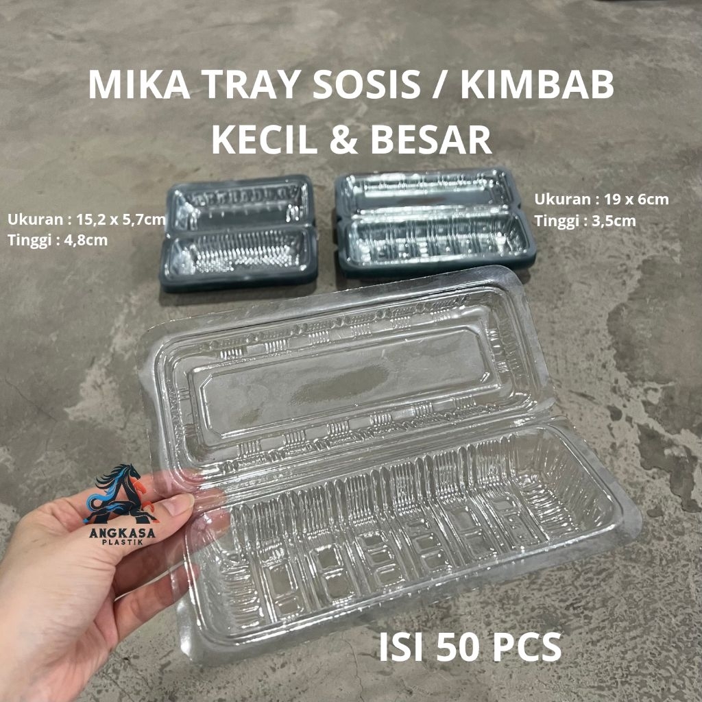 (50 PCS) Mika Tray Sosis Besar & Kecil / Mika H24 / Mika PIA 145 / Mika Sosis / Mika Kimbab / Mika S