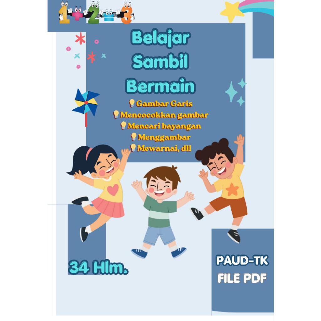Worksheet Anak PAUD TK PDF Printable | Lembar Kerja Anak Usia 3-6 Tahun | Worksheet Anak TK Siap Pri