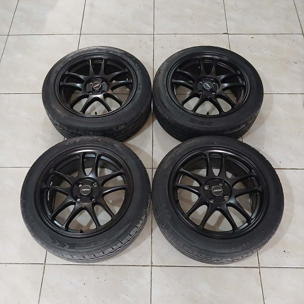 Velg mobil bekas astro r16 pcd 4x100 plus ban 185 55 r16 kondisi like new