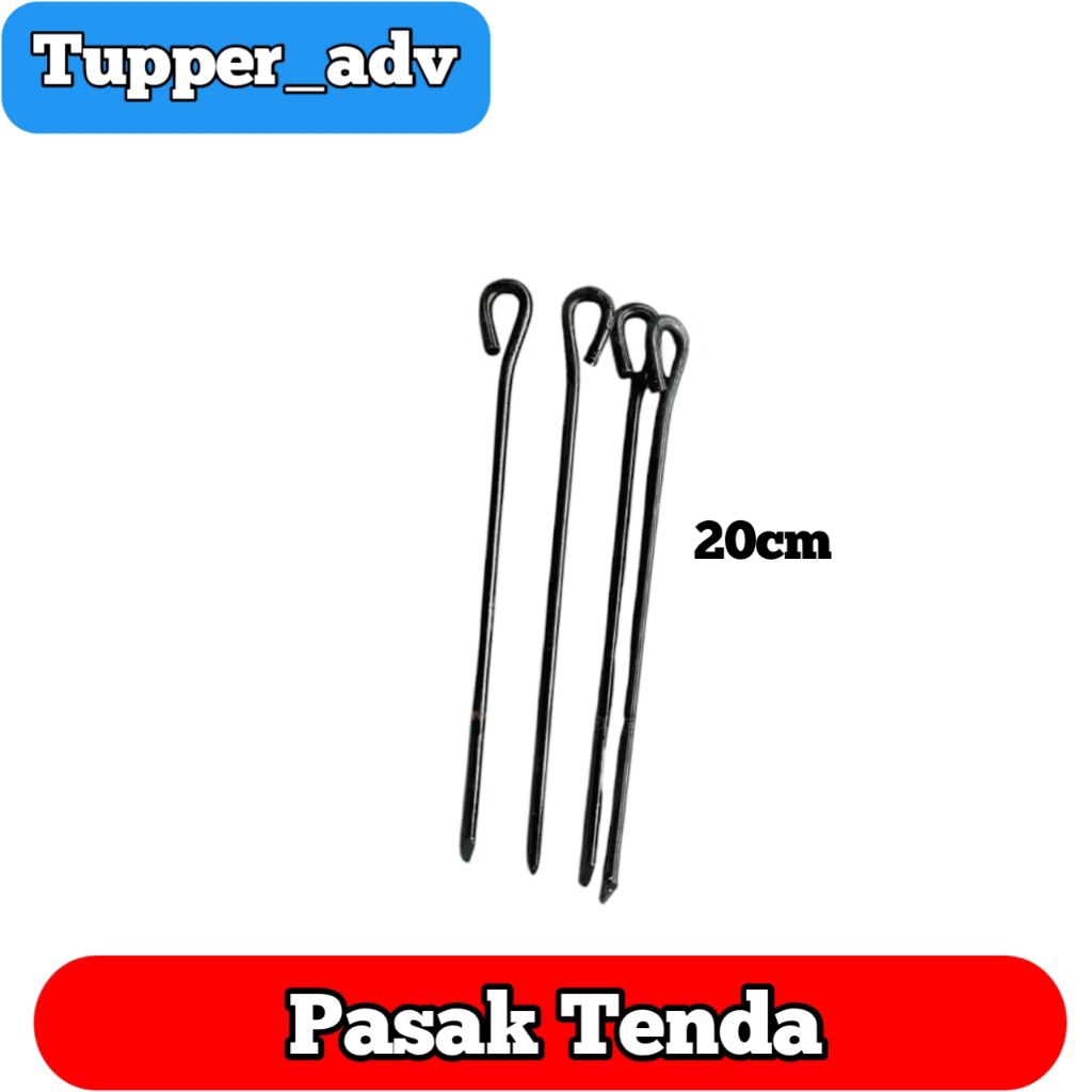 Patok Tenda Besi Pramuka Panjang 20cm / Pasak Tenda Besi / Pasak Tenda Camping Besi
