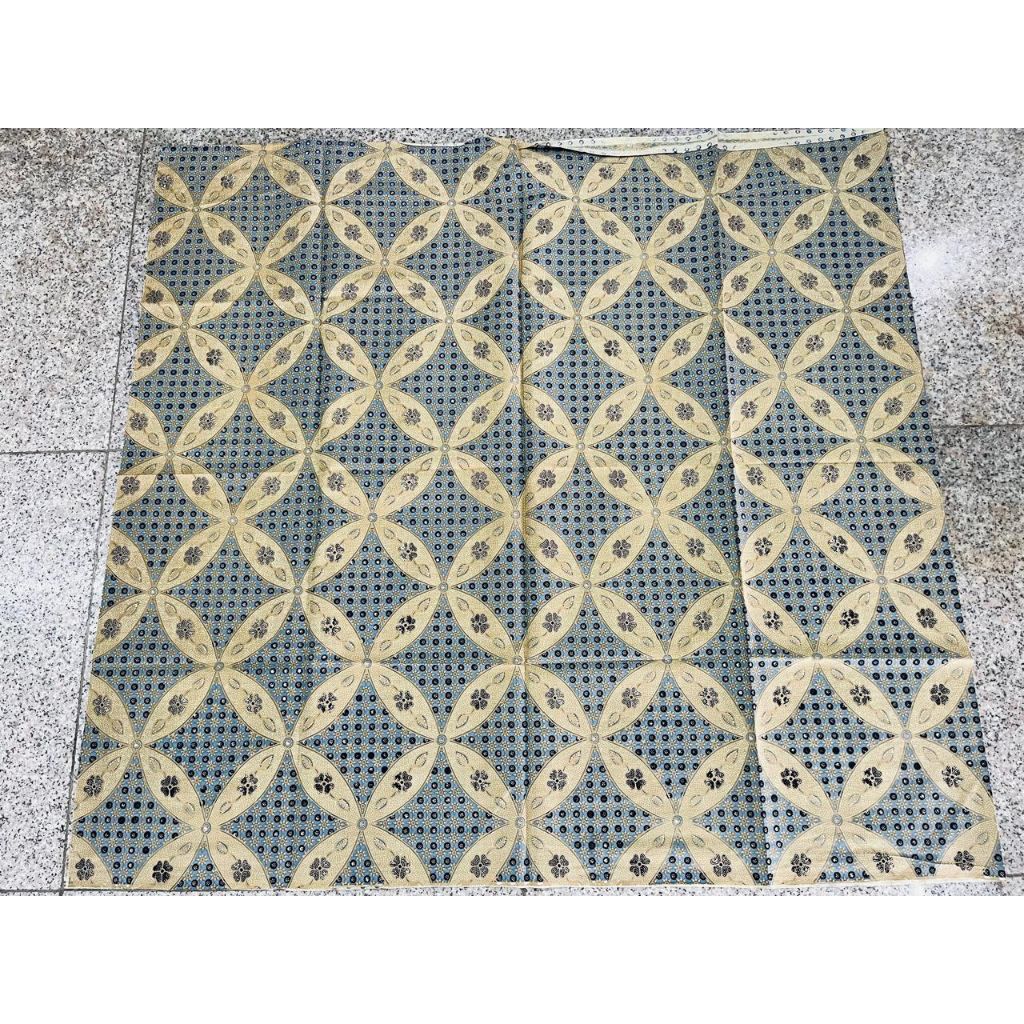 kain batik kawung biru indigo motif lawasan klasik solo