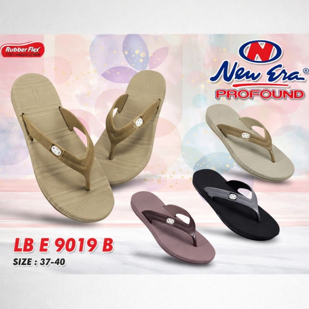 NEW ERA Sandal Jepit Wanita Stylish Empuk Ringan Dan Nyaman Sandal Jepit Karet NEW ERA LB E 9019 B