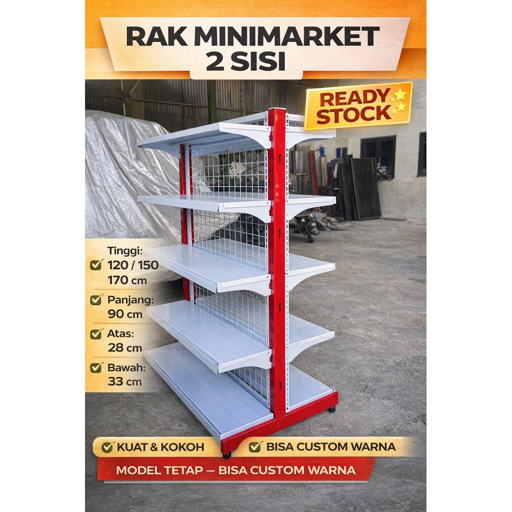 Rak minimarket , Rak gondola,  Rak swalayan , Rak supermarket , rak gondola, rak gondola dua sisi, r