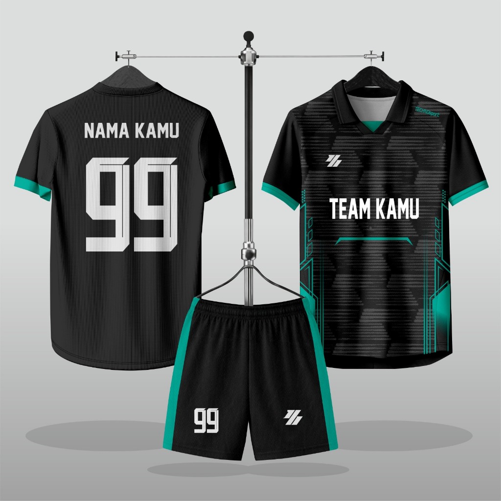 Setelan Baju Olahraga  Jersey Bola Futsal Volly Badminton Cewek Cowok Sablon Nama Dan Nomor punggung