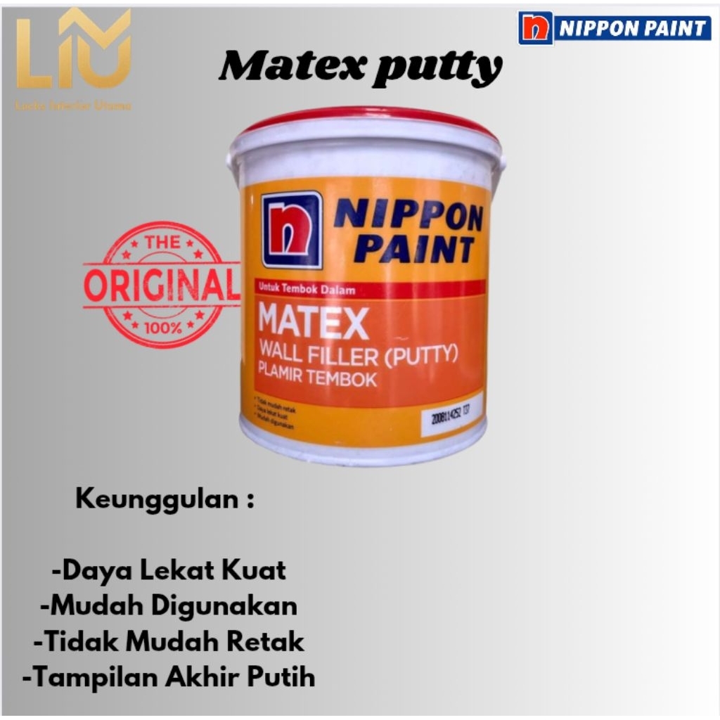 DEMPUL MATEX / DEMPUL TEMBOK / WALL FILLER PUTTY (PLAMIR TEMBOK MATEX UKURAN 4 KG
