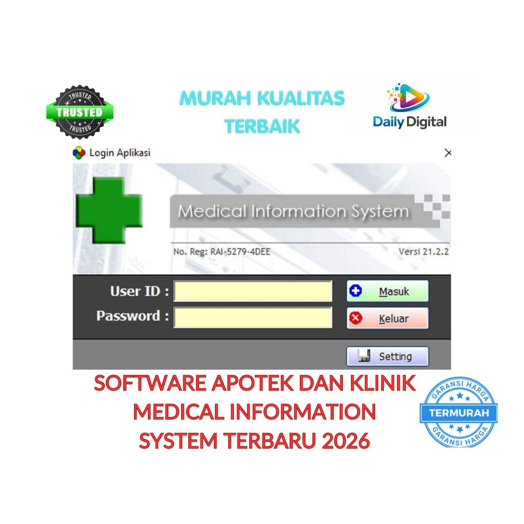 SOFTWARE APLIKASI PROGRAM KLINIK DAN APOTEK MEDICAL INFORMATION SYSTEM (MIS) TERBARU V21.2.2 Update 