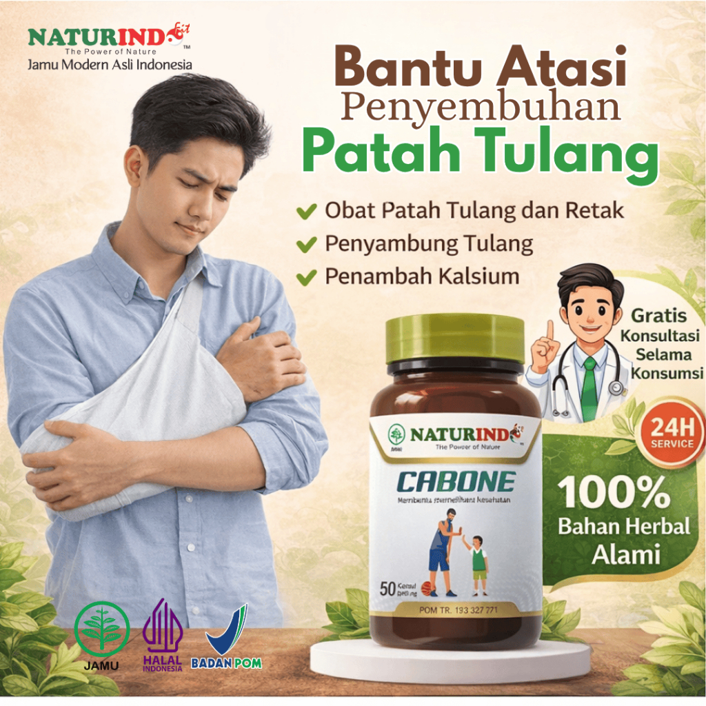 Obat Patah Tulang Dan Retak Penyambung Tulang Penambah Kalsium Cabone Naturindo