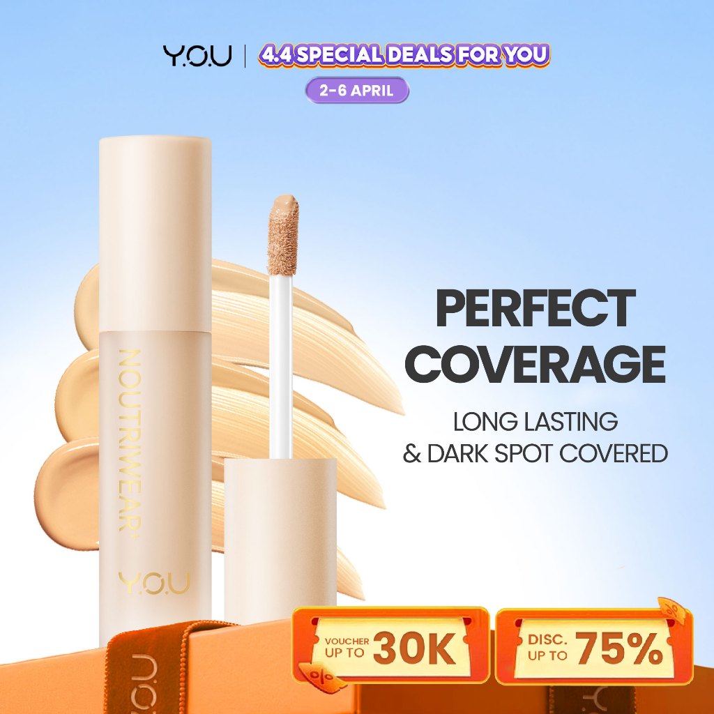 YOU NoutriWear+ Complete Cover Concealer Bedak Padat Perfect Coverage Bedak Pengontrol Minyak