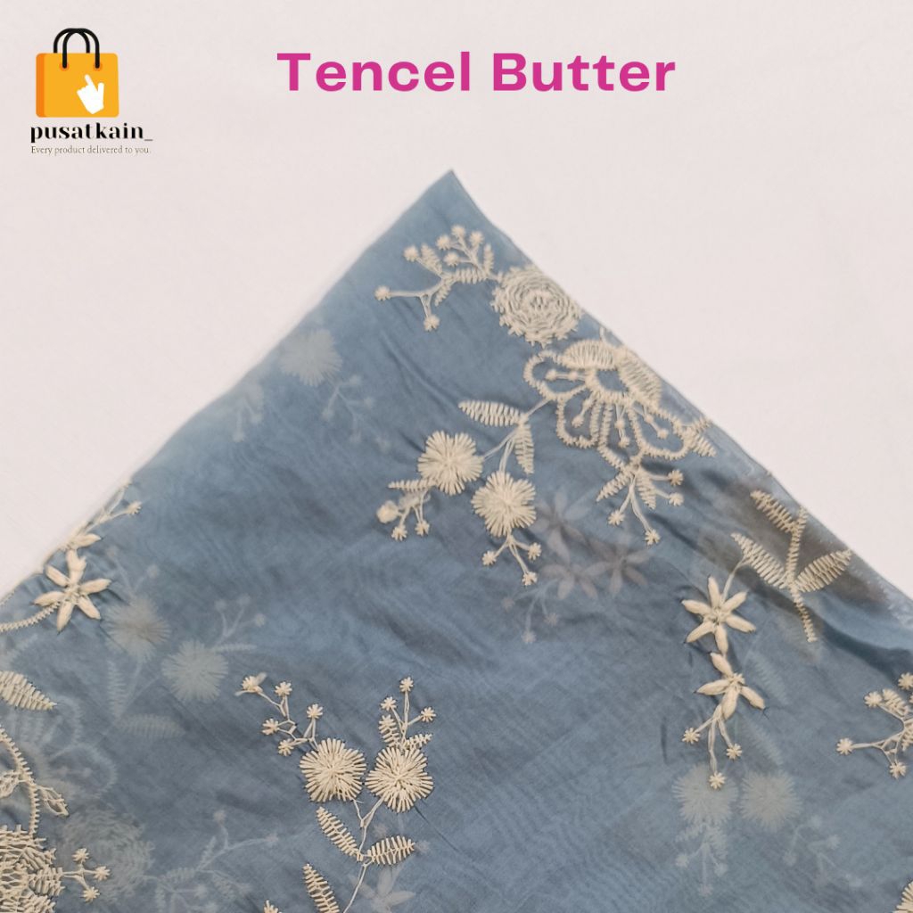 Tencel Butter / Kain Tencel / Kain Motif / Kain Bordir / Kain Tencel / Kain Gamis / Dress / Tunik