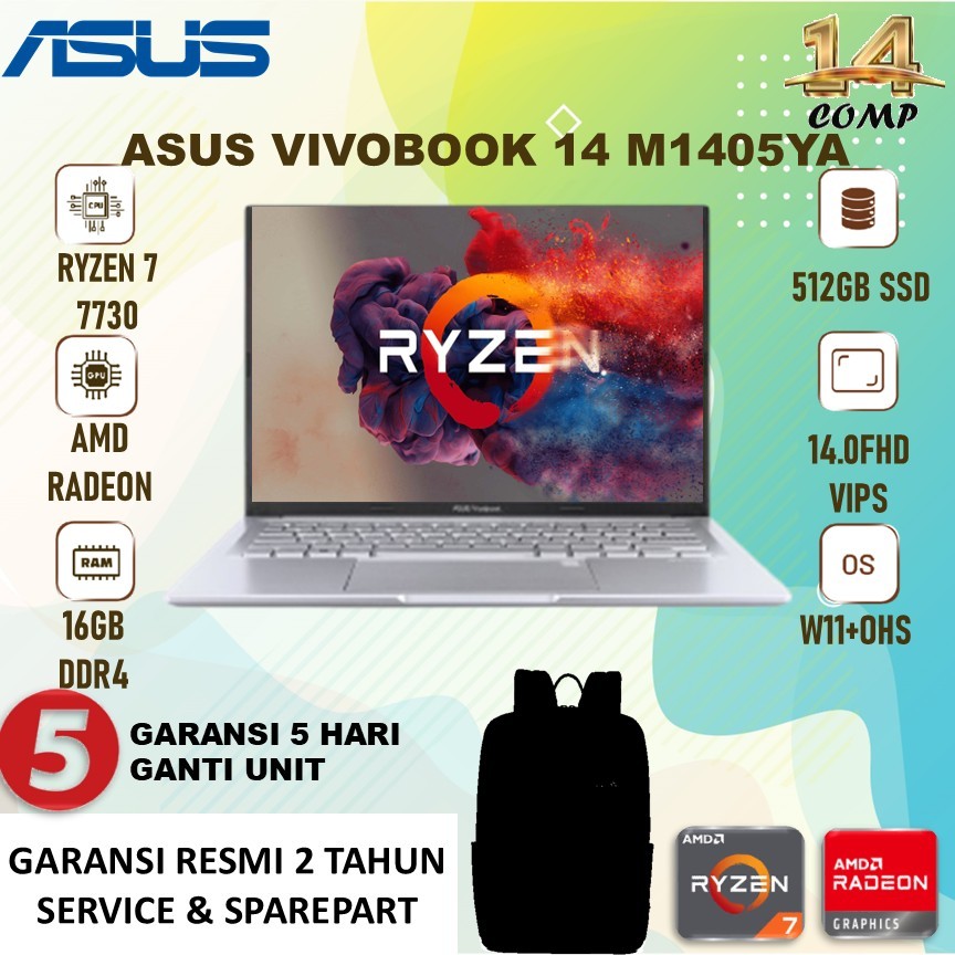 Asus Vivobook 14  M1405YA Ryzen 7 7730 16GB 1TB W11 OHS 14