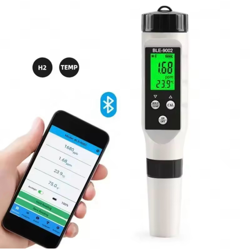BLE-9002 Hydrogen Meter Tester H2 Suhu 2-in-1 Alat Ukur Hidrogen Air 0~2990ppb Digital Hydrogen Ion 