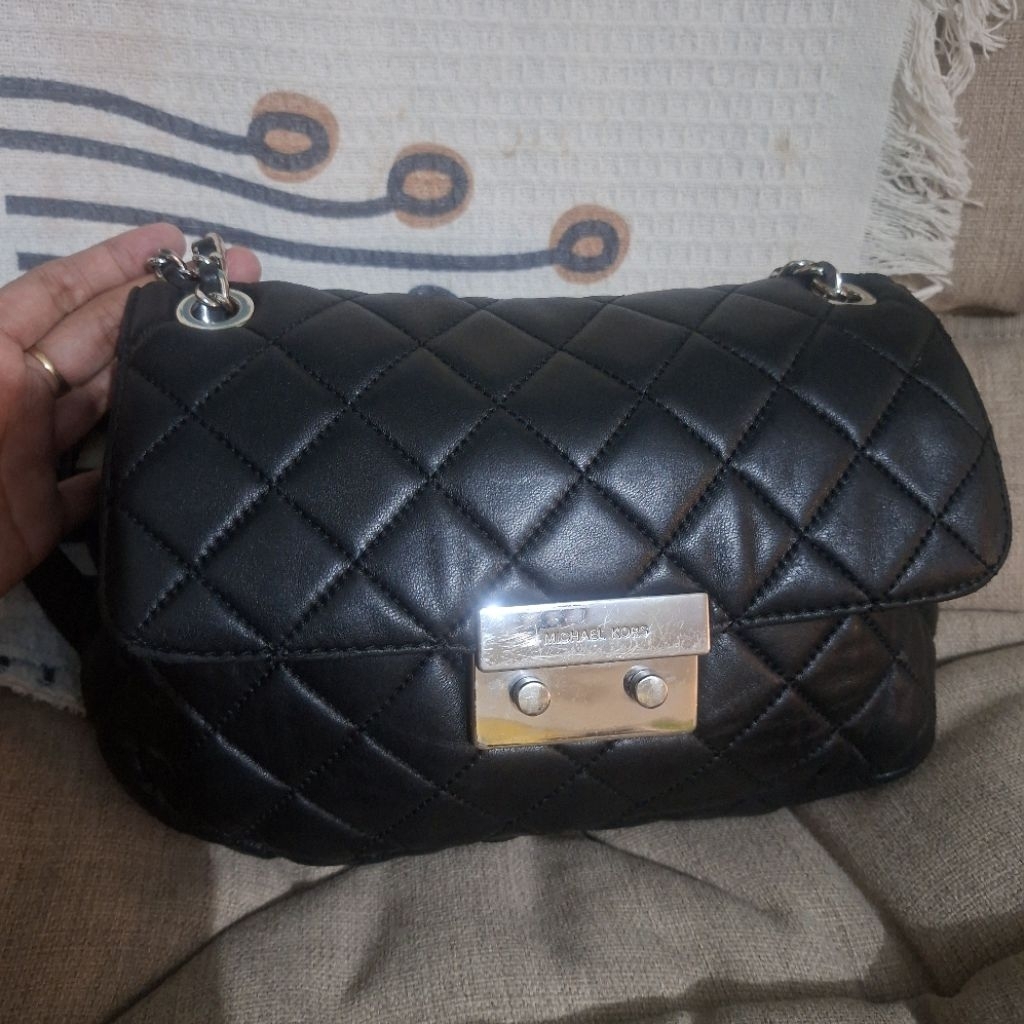 Preloved tas MK SLOAN original sling rantai kulit asli