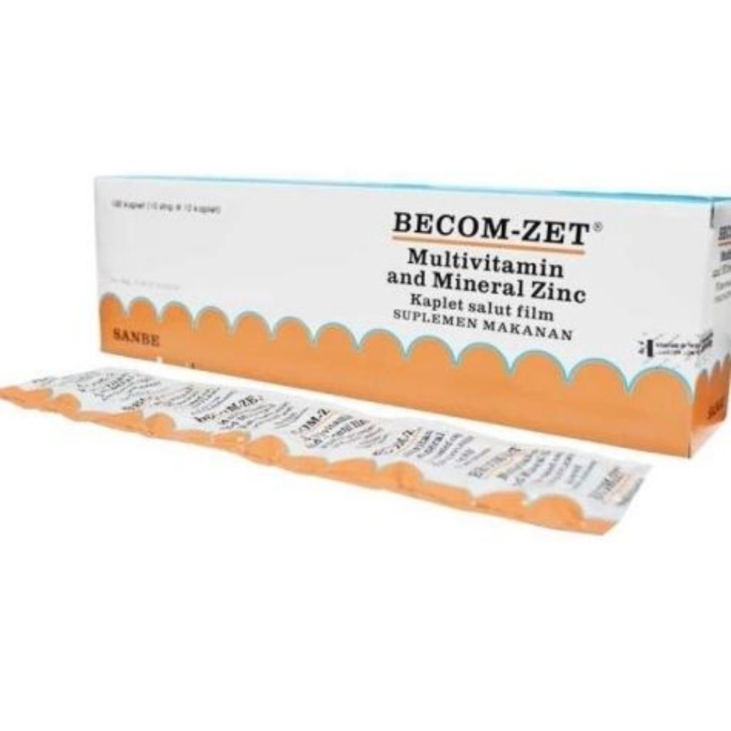 BECOM-ZET Multivitamin Tablet dengan Zinc untuk Daya Tahan Tubuh