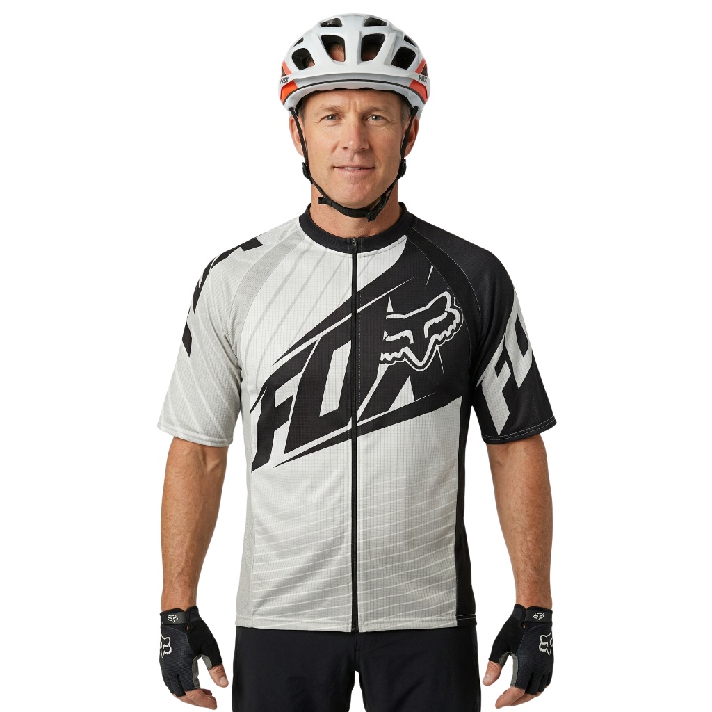 Fox Racing Livewire White Original Jersey Sepeda Roadbike Jersey MTB Jersey Gowes