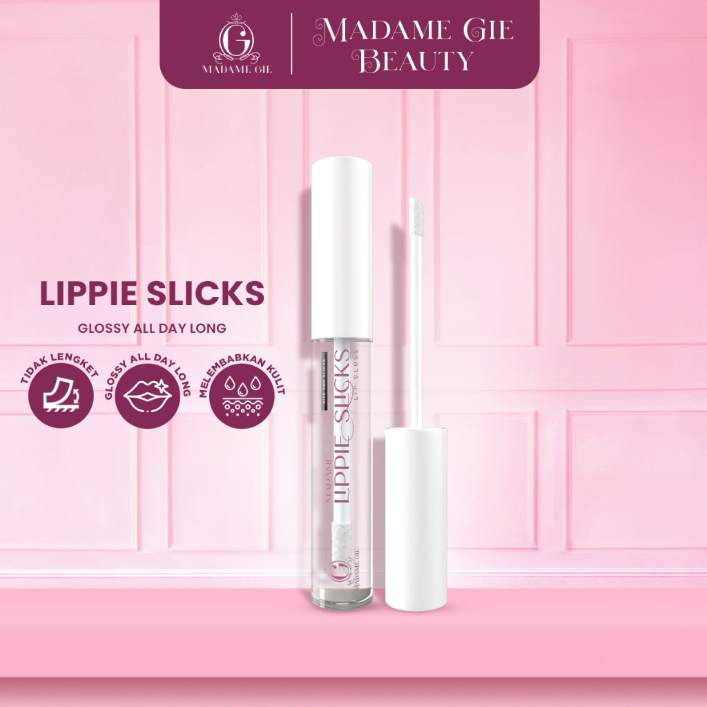 MADAME GIE LIPPIE SLICKS LIP GLOSS 4g-bening,membuat bibir shining dan glowing