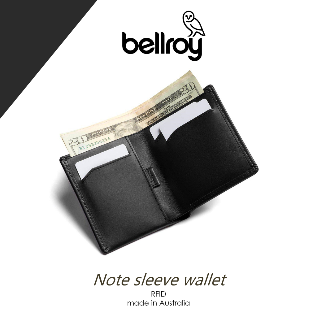 Dompet Bellroy Note Sleeve Wallet Black RFID Original