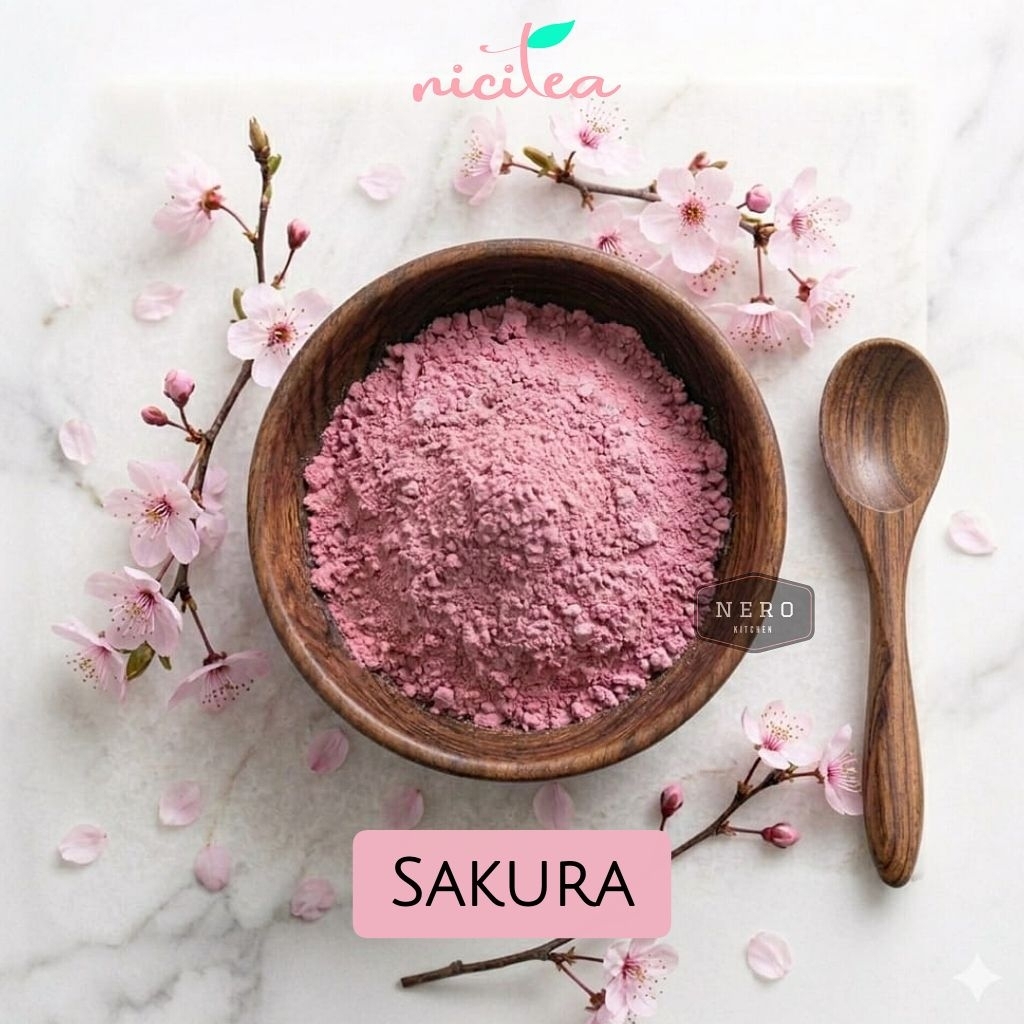 SAKURA POWDER 25gram - NICITEA / Bubuk Sakura / Superfood Powder / Bubuk bunga sakura