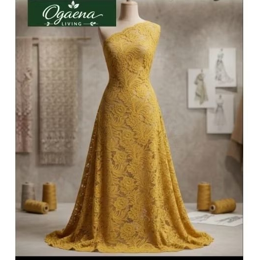 Kain Brokat Cord Fatmawati Premium Warna Gold – Kain Kebaya Wanita Elegan & Nyaman
