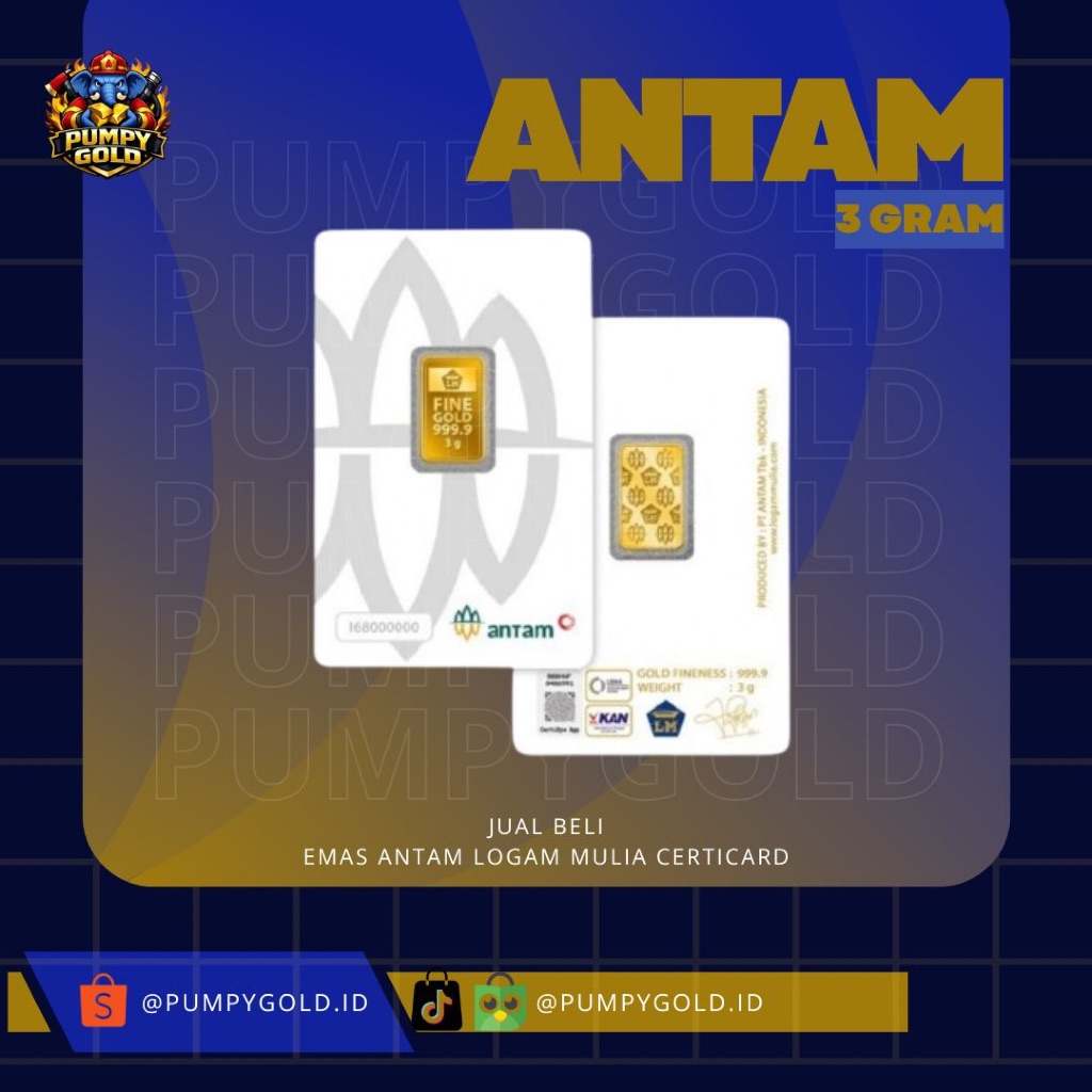 ANTAM LOGAM MULIA EMAS 3 GRAM ANTAM EMAS TERBARU 24 KARAT BATANG