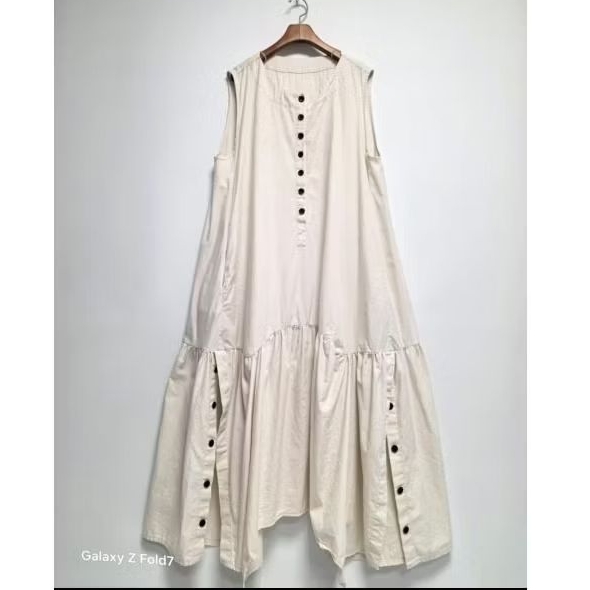 Maxi Dress Simple Tanpa Lengan Korea