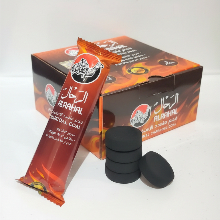 Arang Magic Al Rahal Tanpa Lubang 1 Box 8 Bungkus, Arang Tahan Lama untuk Bukhur