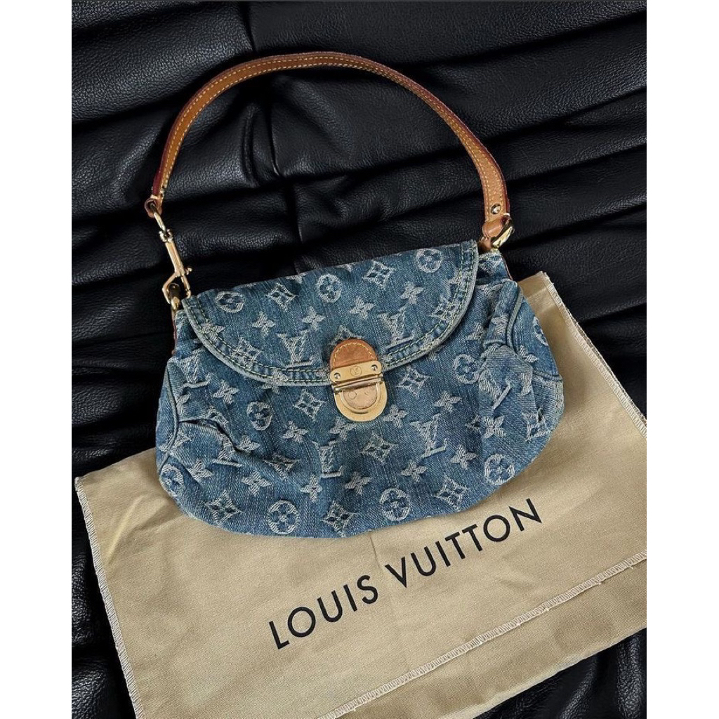 Lv Pleaty Denim Mini Bag