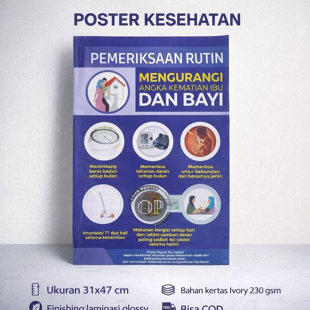 Poster Kesehatan - Poster Pemeriksaan Ibu Hamil Versi Baru - Poster Kebidanan - Poster Ibu Hamil