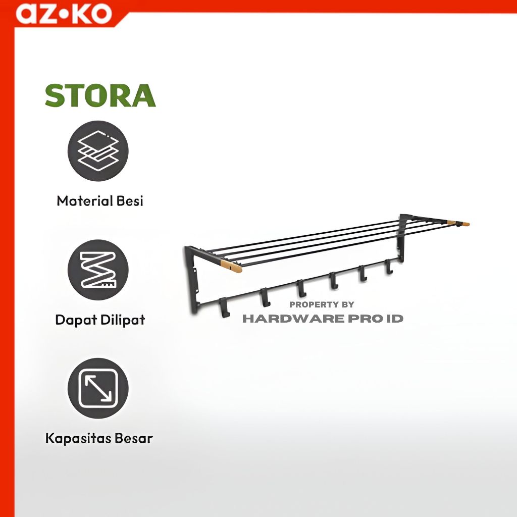 Stora Jemuran Baju Dinding Tempat Jemur Baju Drying Rack Gantungan Laundry Perlengkapan Rumah