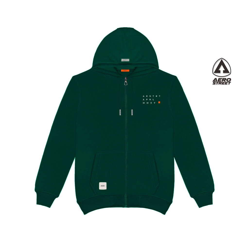 Aerostreet Nevio Hoodie Unisex Hijau Jaket Sweater Pria Wanita Streetwear Sporty Lembut Nyaman