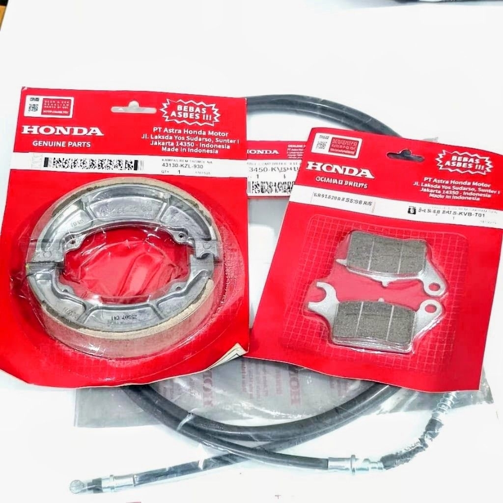 KAMPAS REM DEPAN BELAKANG + KABEL REM VARIO 125 BEAT FI SCOOPY FI VARIO FI