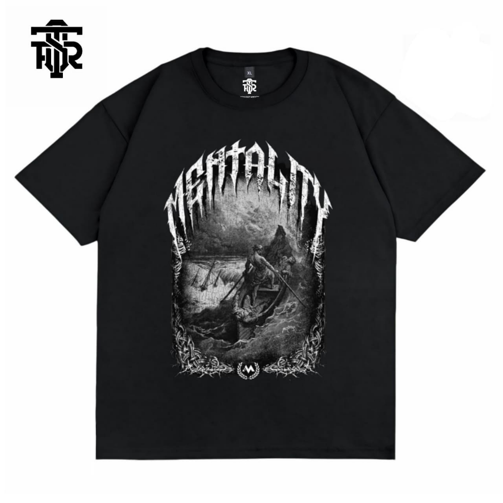 Tshirt Baju Kaos Distro Pria Wanita Streetwear Cotton Combed 24s Mentality Black Tees Firasat Merch