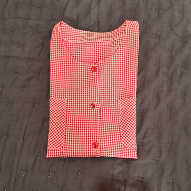 Preloved Blouse Merah Kotak-Kotak
