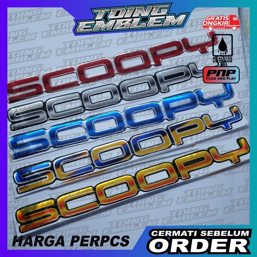 Emblem Timbul Honda Scoopy/ emblem timbul honda new Scoopy/ emblem titianium honda scoopy