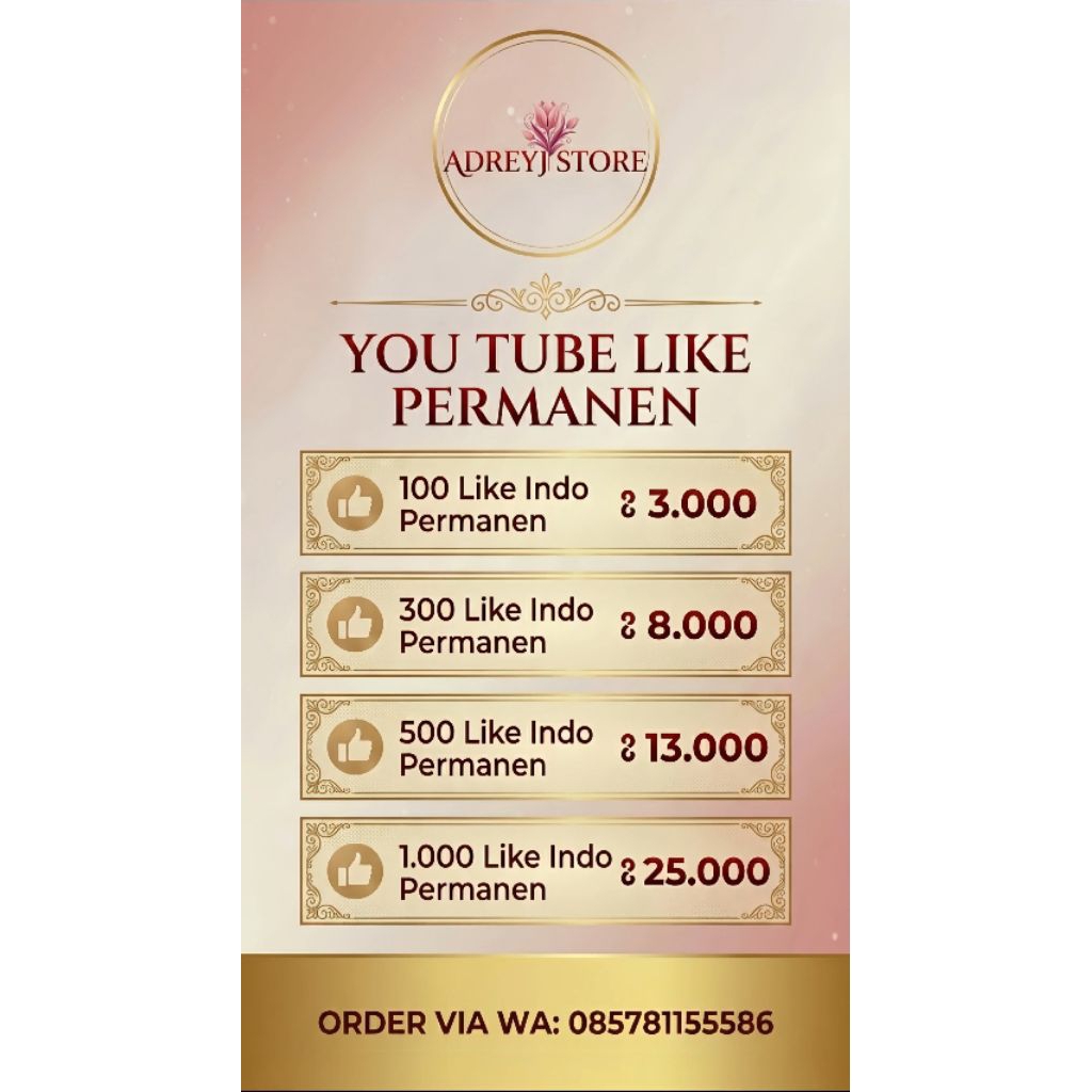LIKE YOUTUBE PERMANEN, TERMURAH.