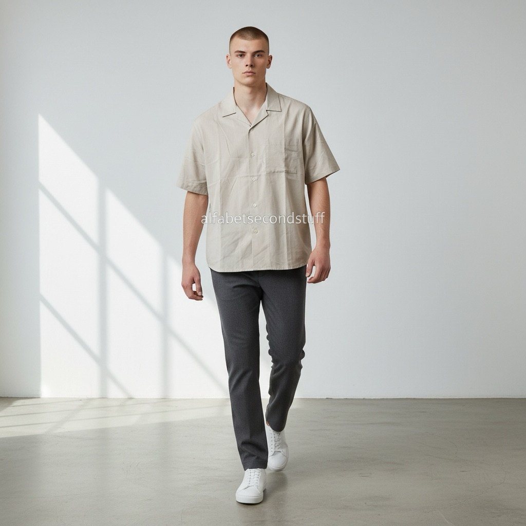Kemeja Uniqlo Open Collar