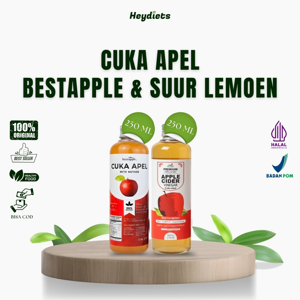 BPOM CUKA APEL BESTAPEL 250ML/ APPLE CIDER VINEGAR/ CUKA SARI APEL ORIGINAL ORGANIK/ (COD MAKASSAR)
