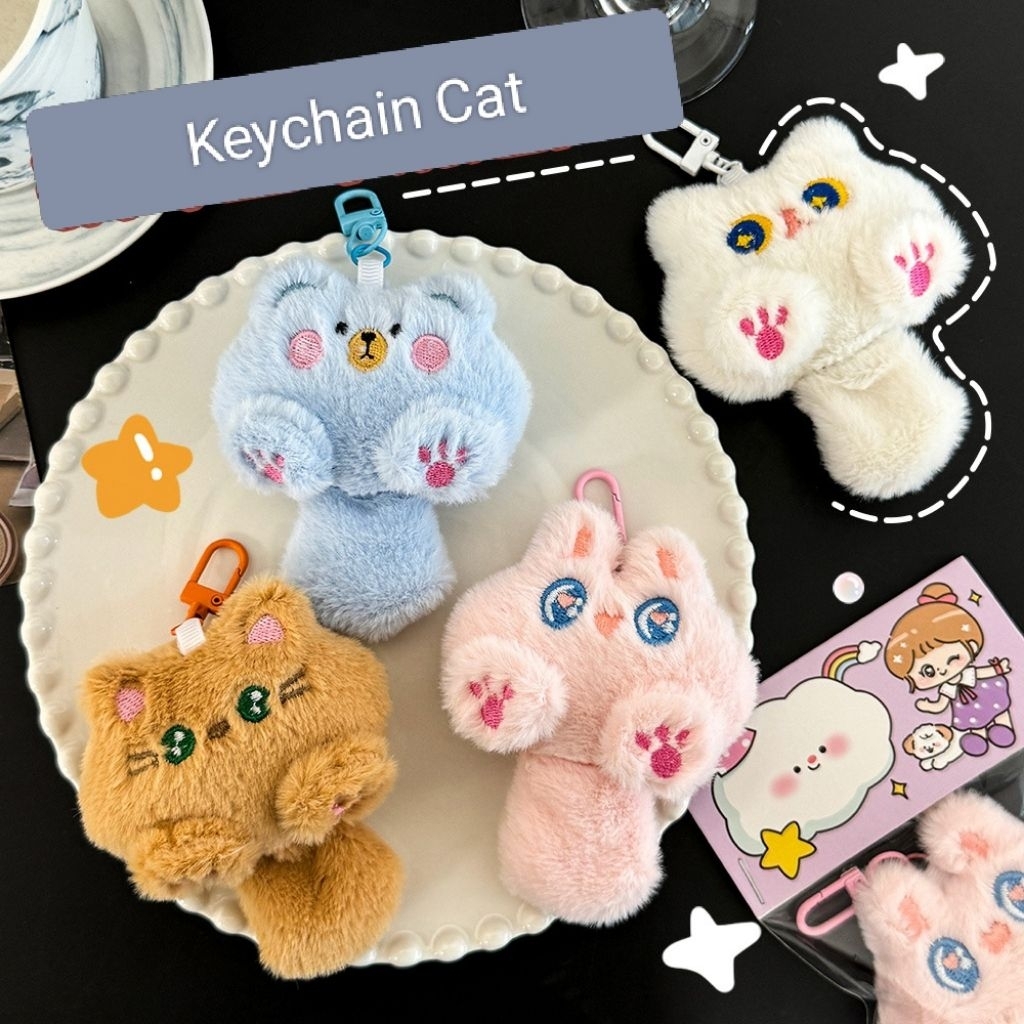 Gantungan Tas Boneka Kucing Korea estetik Accesories Import Gantungan Tas lucu