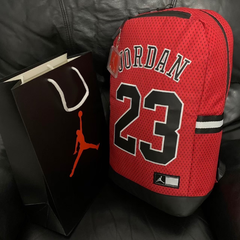 TAS RANSEL JORDAN 23 JERSEY MOTIF ORIGINAL RED BACKPACK / RANSEL PRIA WANITA / RANSEL FULL SET
