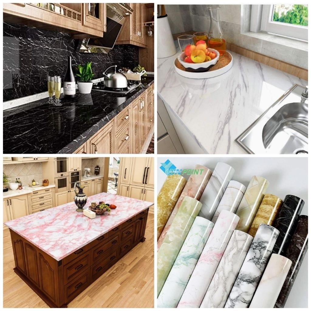 Stiker Dapur Motif Marmer Anti Air Anti Minyak Dan Tahan Panas