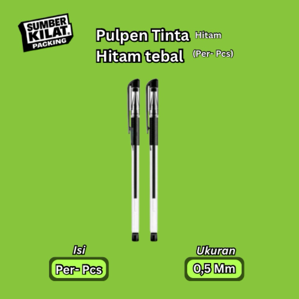 PULPEN TINTA HITAM TEBAL PER-PCS | PULPEN HITAM PER-PCS | PULPEN HITAM TEBAL | PULPEN TEBAL PER-PCS