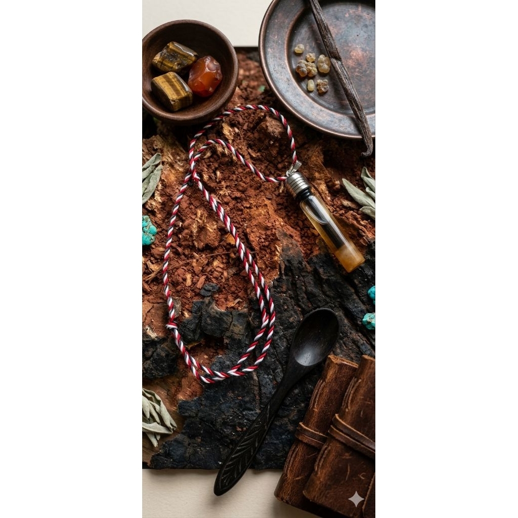 original kalung benang tridatu manik botol takrut mg madu/asesoris/pria/wanita