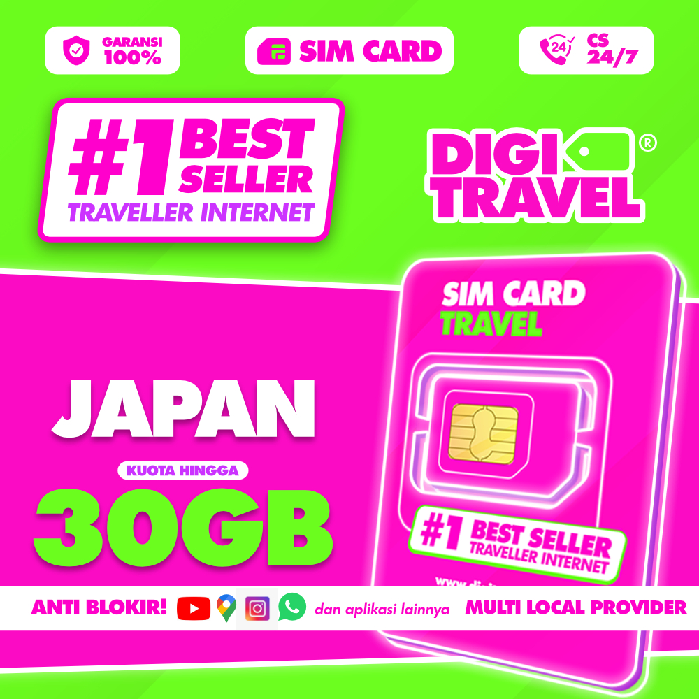 Sim Card Jepang Kuota | Simcard Internet Japan Quota | DIGITRAVEL Sim Card Internet Roaming Jepang