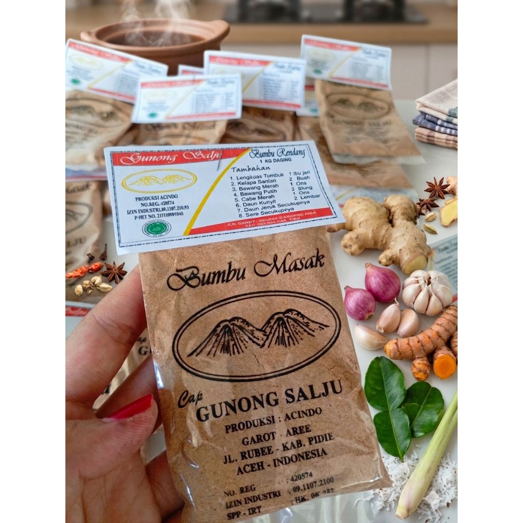 Bumbu Rendang Khas Gunong salju aceh (untuk 1kg Daging)