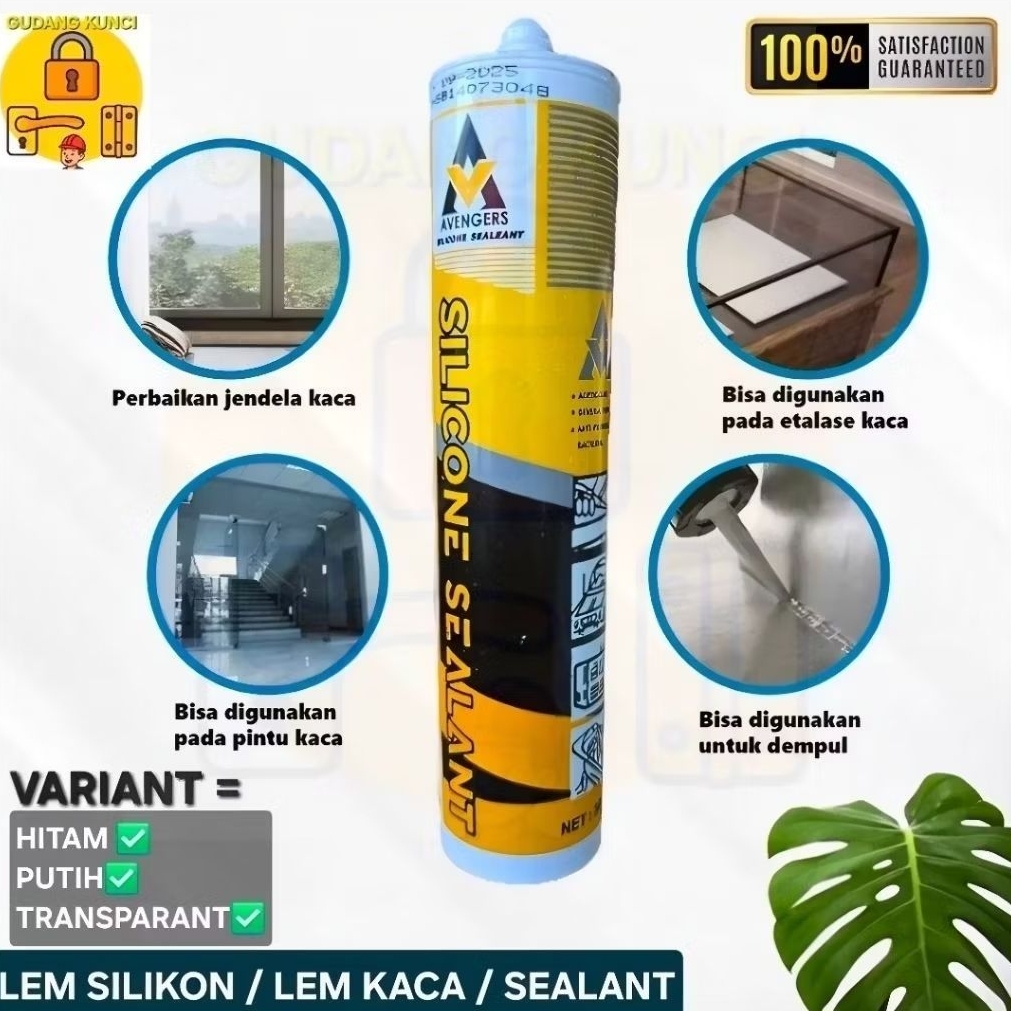 Lem Silikon / Lem Kaca / Lem Silent , Sealant , Akuarium, 300 ml Garansi lem silen silen lem silen k