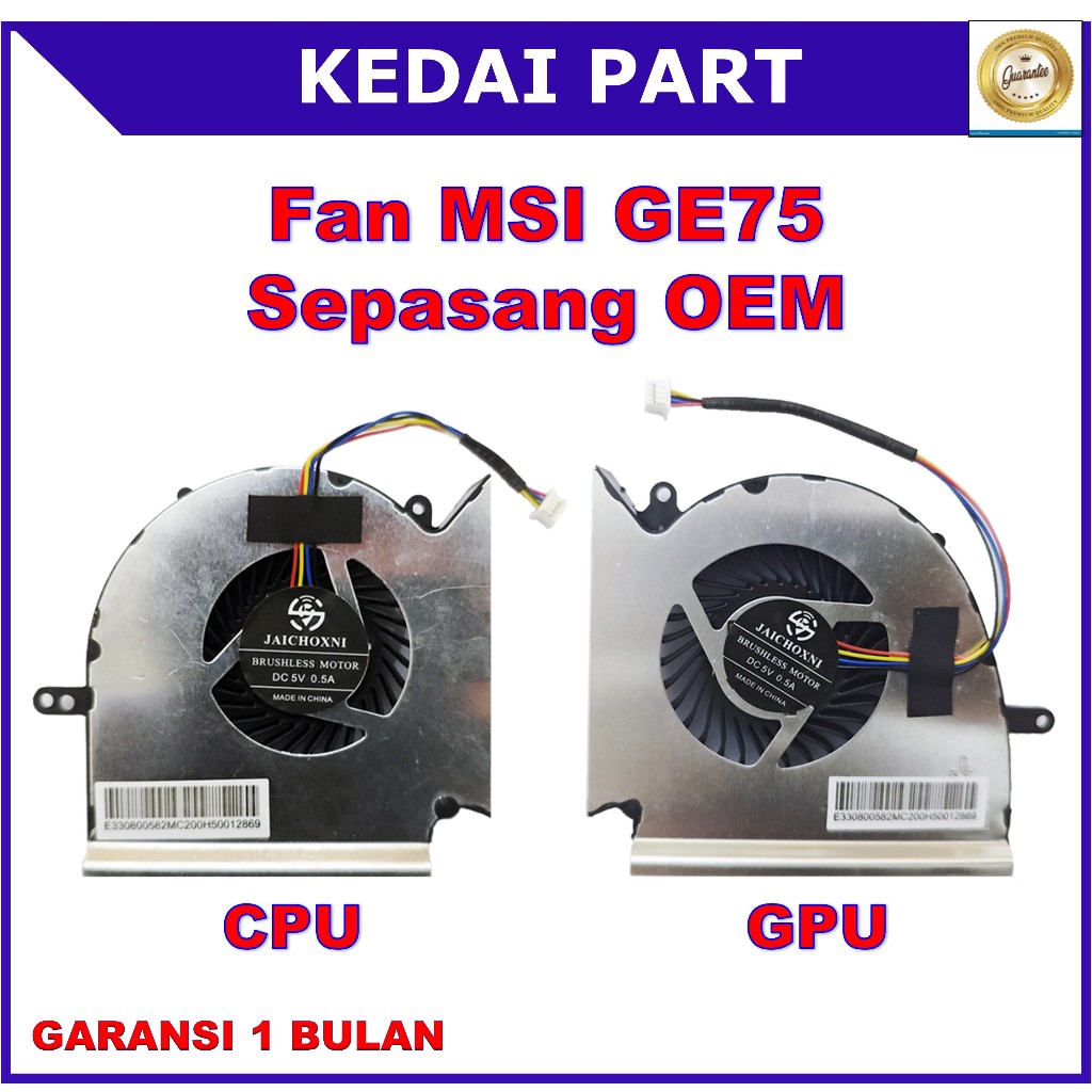 Fan MSI GE75 MS-16P1 GE75 GP75 GL75 WE75 Sepasang OEM