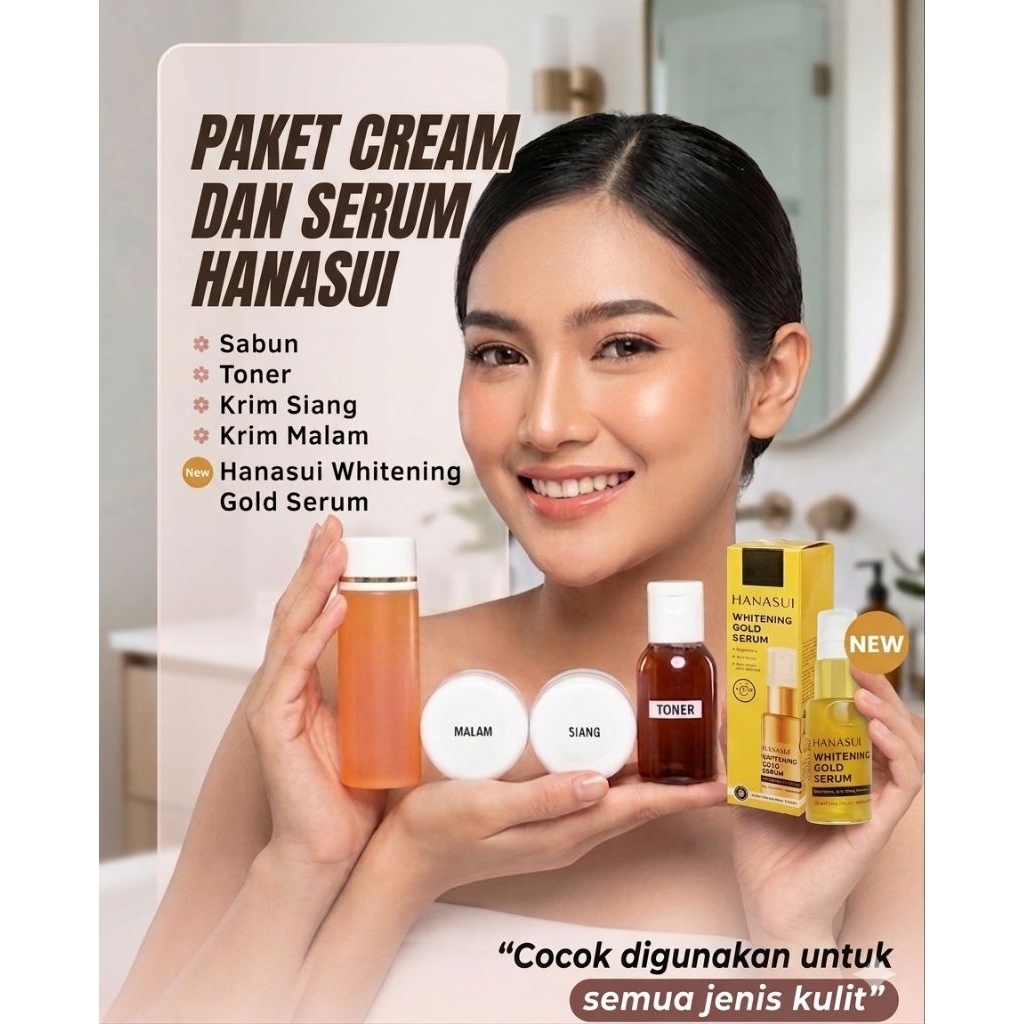 paket kecantikan hanasui original lengkap ukuran reguler