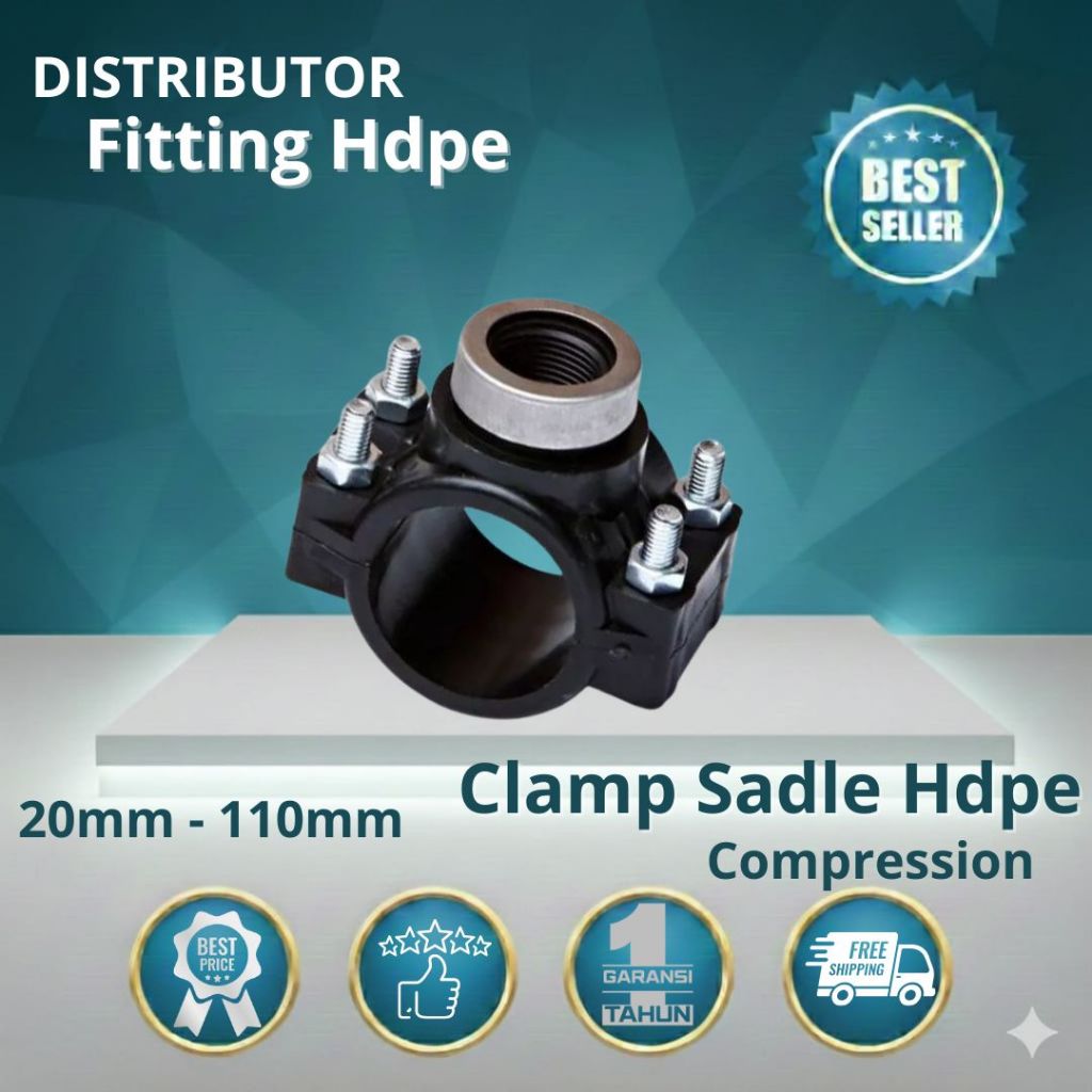 Compression Clamp Saddle Hdpe 32mm x 1 Inch | Distributor Fitting Hdpe